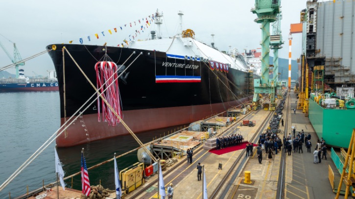 Venture Global has launched its first liquefied natural gas (LNG) vessel, the Venture Gator, at a ceremony at the Samsung Heavy Industries shipyard in Geoji-si, South Korea.