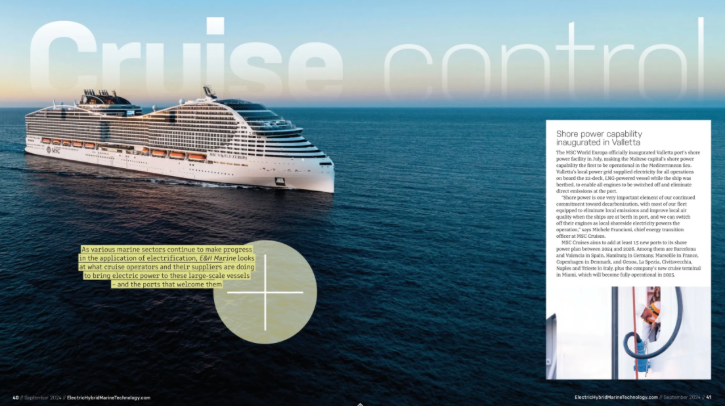 As various marine sectors continue to make progress in the application of electrification, E&H Marine looks at what cruise operators and their suppliers are doing to bring electric power to these large-scale vessels – and the ports that welcome them.