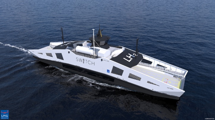 In collaboration with LH2 Shipping and LMG Marin in Norway, Switch Maritime will commence the US construction of the existing 80-car, 300-passenger RoPax vehicle ferry design (DNVGL-classed) that is successfully operating in Norway on liquid hydrogen (LH2) fuel.