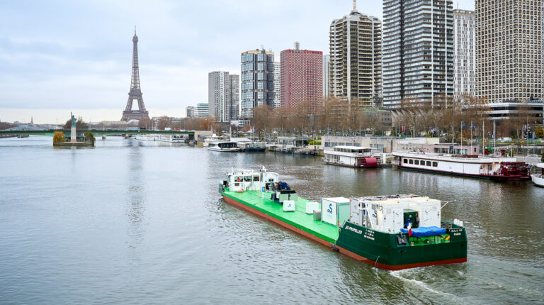 France’s first hydrogen-powered river vessel, the Zulu 06, launched on the Seine in Paris at the start of December.