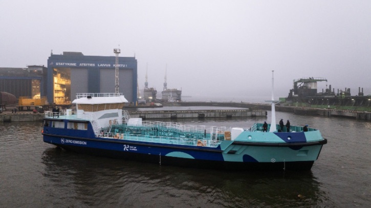 Klaipėda Port has launched what it claims to be the first ever green hydrogen- and electricity-powered ship in Lithuania.