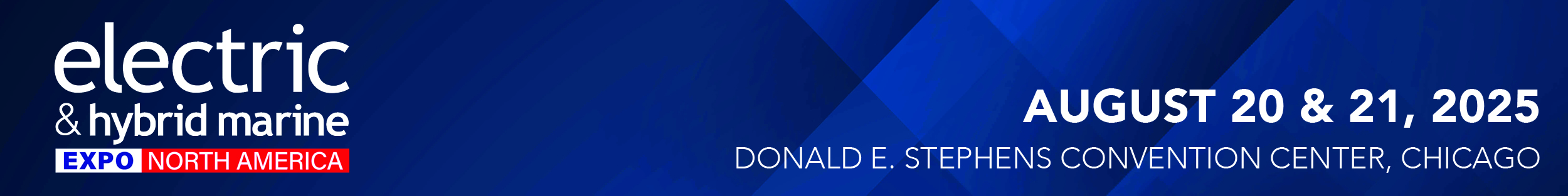 Electric & Hybrid Marine Expo North America banner.