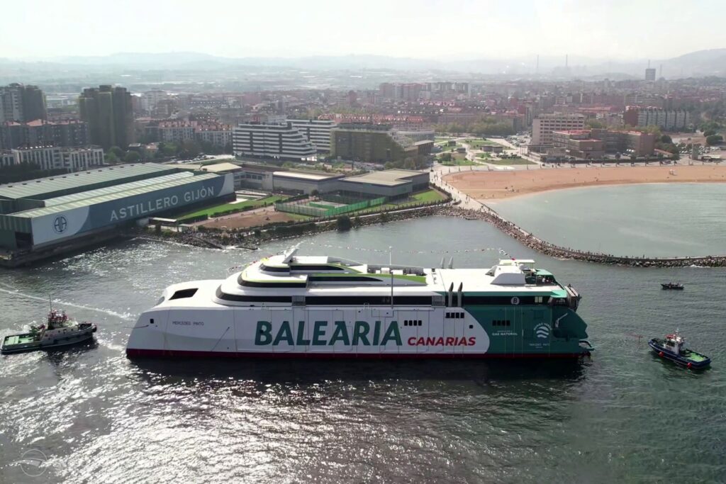 Third Incat Crowther-designed dual-fuel fast ropax ferry launched