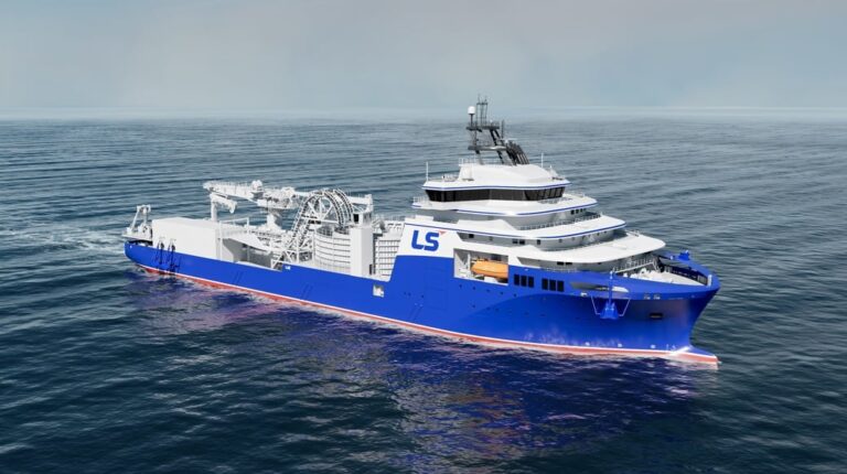 Kongsberg Maritime to deliver integrated technology package for LS Marine Solution’s advanced cable laying vessel Design render of the LS Marine Solution’s advanced cable laying vessel, for which Kongsberg Maritime will deliver the integrated technology package.