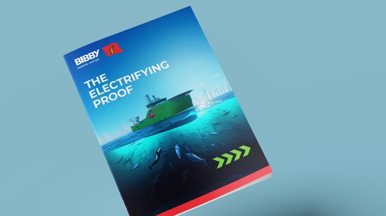 The front cover of the Bibby Marine 'The Electrifying Proof' white paper.