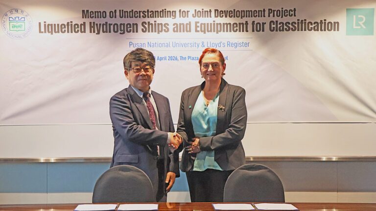 Lloyd’s Register and Pusan National University collaborate to develop first global certification for liquid hydrogen shipping.