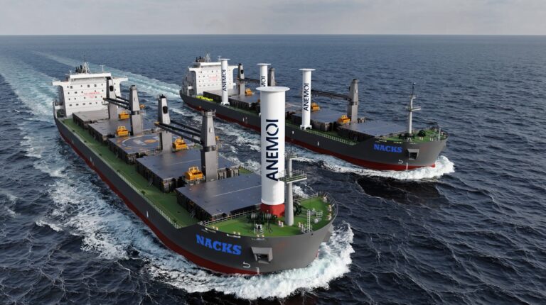 Anemoi and NACKS rotor sail designs for Ultramax bulkers gain ClassNK approval.